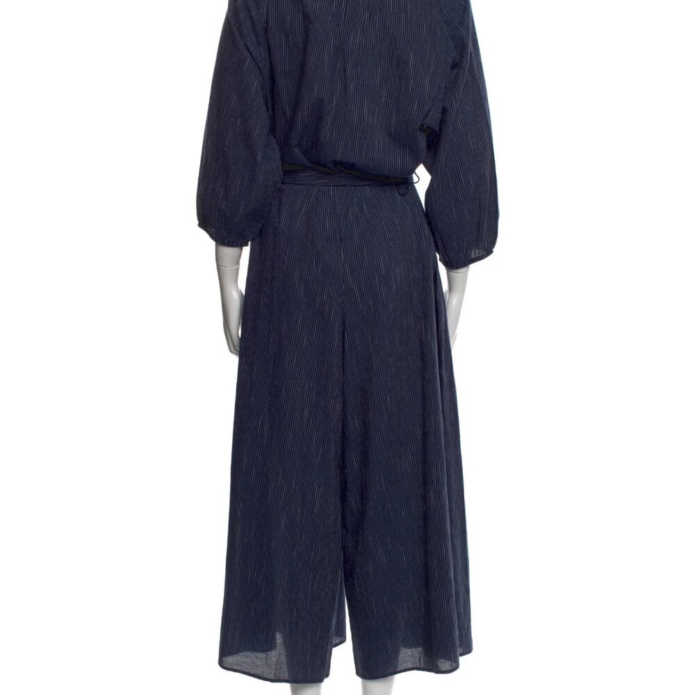 Apiece Apart Isla Wide Leg Jumpsuit 100% Cotton Navy Stripe 4 - Picture 4 of 9